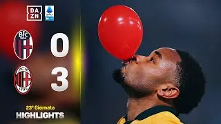 NKUNKU + RABIOT, Allegri canta la Marsigliese: Bologna-Milan 0-3 | Serie A Enilive | DAZN Highlights