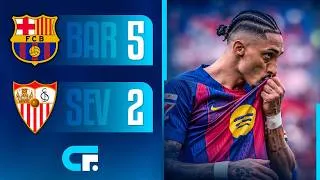 ✅ BARCELONA GOLEÓ 5-2 al SEVILLA y continúa como LÍDER en la LIGA de ESPAÑA