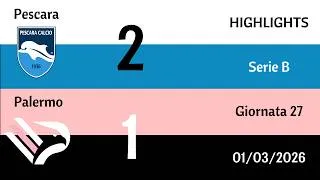 Pescara - Palermo 2-1 | HIGHLIGHTS 27 Giornata di Serie B | 01/03/2026