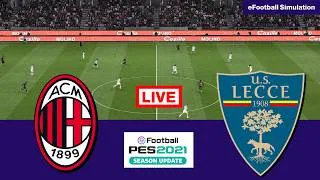 AC Milan vs Lecce | eFootball PES 21 Gameplay | Full Match Video Game - Simulation