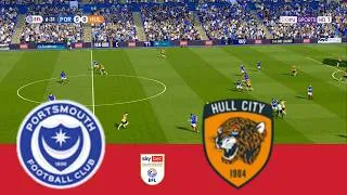PORTSMOUTH vs HULL CITY | EFL Championship 25/26 | Full Match All Goals | PES 2021 Simulation