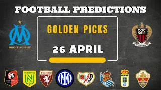FOOTBALL PREDICTIONS TODAY 26 APRIL 2026 | PREMIER LEAGUE | LALIGA | BUNDESLIGA | LIGUE 1 | SERIE A